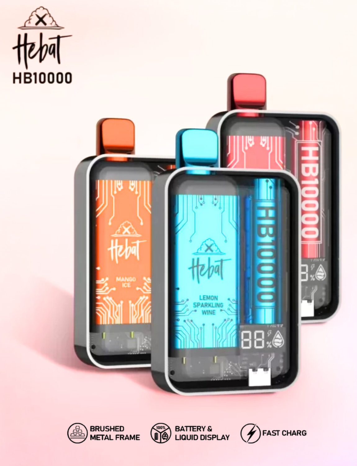 HEBAT 喜貝10000口一次性電子煙| 拋棄式 | 可重複充電 | 正品現貨供應