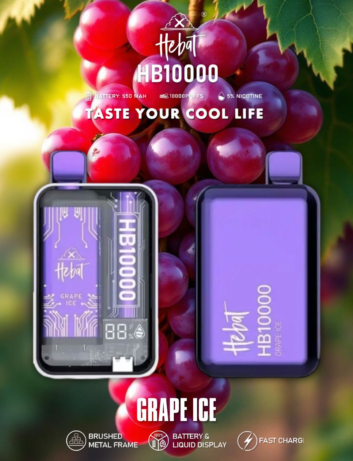 HEBAT 喜貝10000口一次性電子煙| 拋棄式 | 可重複充電 | 正品現貨供應