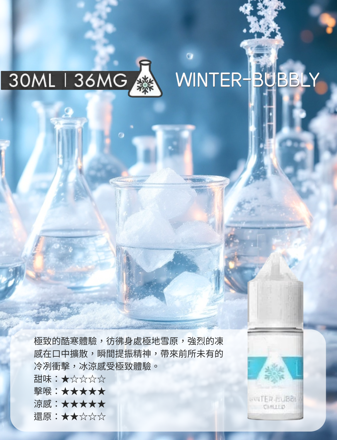原裝正品 買5送1免運 冰凍實驗室  冰涼系列 30ML 36MG  電子煙油 煙油 小煙油
